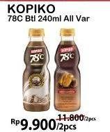 Promo Harga Kopiko 78C Drink All Variants per 2 botol 240 ml - Alfamart