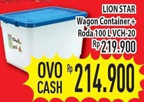 Promo Harga LION STAR Wagon Container + Roda VCH-20  - Hypermart