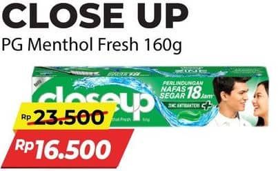 Promo Harga Close Up Pasta Gigi Everfresh Menthol Fresh 160 gr - Alfamart