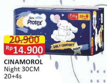 Promo Harga Hers Protex Comfort Night Wing 30cm 24 pcs - Alfamart