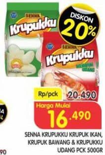 Promo Harga Senna Krupukku Ikan, Bawang, Udang 500 gr - Superindo