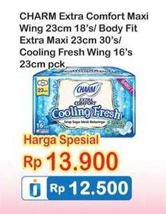 Promo Harga CHARM Extra Comfort Cooling Fresh 16s/ Maxi 23cm 18s  - Indomaret