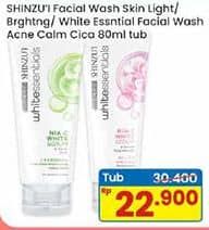 Promo Harga Shinzui Facial Wash White Essentials, Skin Lightening, Anti Acne 80 ml - Indomaret