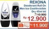 Promo Harga REXONA Men Deo Roll On Ice Cool, Invisible Dry 45 ml - Indomaret