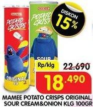Promo Harga MAMEE Potato Crisps Original, Sour Cream Onion 100 gr - Superindo
