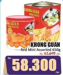 Promo Harga Khong Guan Assorted Biscuit Red Mini 650 gr - Hari Hari