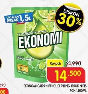 Promo Harga Ekonomi Pencuci Piring Power Liquid Jeruk Nipis 1500 ml - Superindo