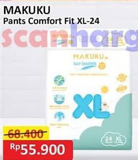 Promo Harga Makuku Comfort Fit Diapers Pants XL24 24 pcs - Alfamart