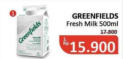 Promo Harga GREENFIELDS Fresh Milk 500 ml - Alfamidi