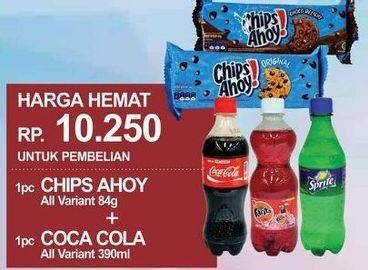 Promo Harga HARGA HEMAT 1pc Chips Ahoy all variant 84gr + 1pc Coca Cola all variant 390ml  - Yogya