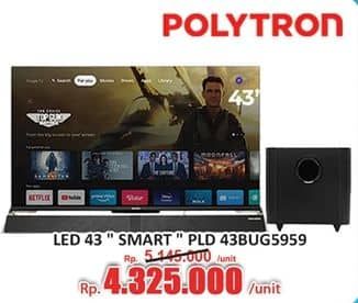 Promo Harga Polytron 4K UHD Smart Cinemax Soundbar Google TV 43 Inch PLD 43BUG5959  - Hari Hari