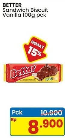 Promo Harga Roma Better Sandwich Vanilla Cream, Funbites per 10 pcs 10 gr - Indomaret