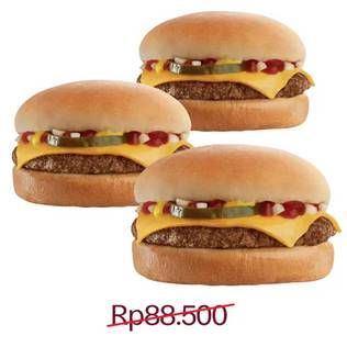 Promo Harga PROMO - 3 Cheeseburger  - McD