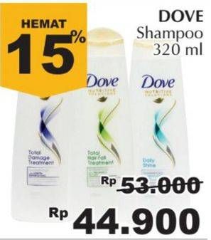 Promo Harga DOVE Shampoo 320 ml - Giant