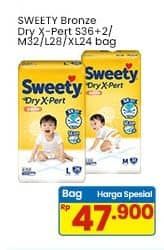 Promo Harga Sweety Bronze Pants Dry X-Pert S36+2, M32, L28, XL24 24 pcs - Indomaret