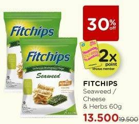 Promo Harga FITCHIPS Delicious Multigrain Chips Seaweed, Cheese Herbs 60 gr - Watsons