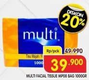 Multi Facial Tissue 1000 gr Diskon 20%, Harga Promo Rp39.900, Harga Normal Rp49.990
