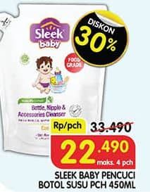 Promo Harga Sleek Baby Bottle, Nipple and Accessories Cleanser 450 ml - Superindo