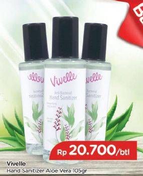 Promo Harga VIVELLE Hand Sanitizer Aloe Vera 105 gr - TIP TOP