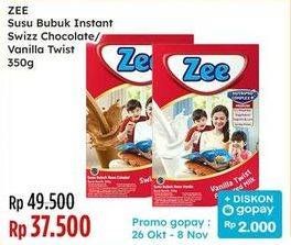 Promo Harga ZEE Susu Bubuk Swizz Chocolate, Vanilla Twist 350 gr - Indomaret