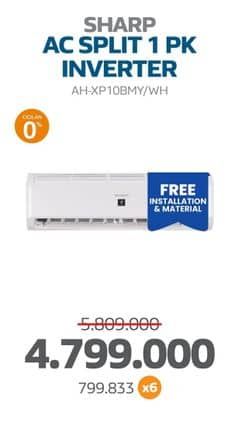 Promo Harga Sharp AH-XP10BMY AC Inverter  - Electronic City