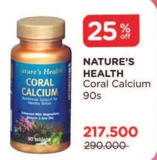 Promo Harga NATURES HEALTH Coral Calcium 90 pcs - Watsons