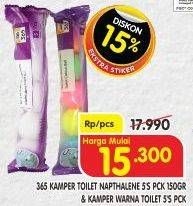 Promo Harga 365 Kamper Toilet Warna 5 pcs - Superindo