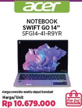 Promo Harga Acer Notebook Swift Go 14 Inci SFG14-41-R9YR  - COURTS