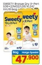 Promo Harga Sweety Bronze Pants Dry X-Pert S36+2, M32, L28, XL24, XXL18 18 pcs - Indomaret