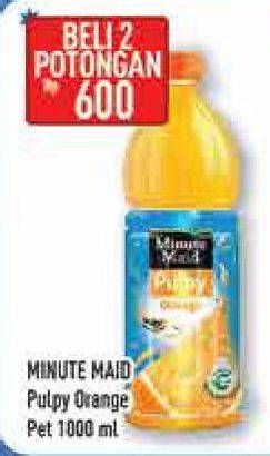 Promo Harga MINUTE MAID Juice Pulpy Orange per 2 botol 1000 ml - Hypermart