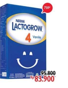 Promo Harga LACTOGROW 4 Susu Pertumbuhan Vanila 750 gr - Alfamidi