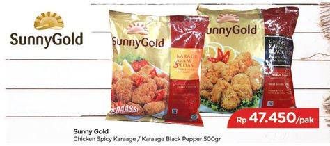 Promo Harga SUNNY GOLD Chicken Karaage Pedas, Blackpapper 500 gr - TIP TOP
