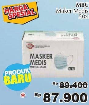 Promo Harga MBC Masker Medis 50 pcs - Giant