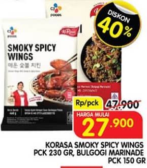 Promo Harga Korasa Chicken Smoky Spicy Wings, Bulgogi 150 gr - Superindo