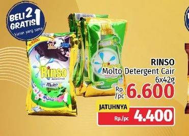 Promo Harga RINSO Liquid Detergent + Molto Classic Fresh 40 ml - LotteMart