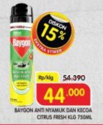 Promo Harga Baygon Insektisida Spray Citrus Fresh 750 ml - Superindo