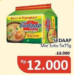 Promo Harga Sedaap Mie Kuah Soto per 5 pcs 75 gr - Alfamidi