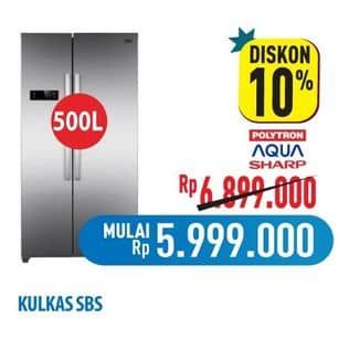 Promo Harga Polytron/Aqua/Sharp Kulkas SBS  - Hypermart