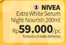Promo Harga Nivea Body Serum Extra White Night Nourish 180 ml - Guardian