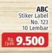 Promo Harga ABC Stiker Label 10 pcs - Lotte Grosir
