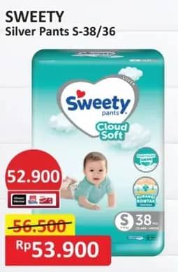 Promo Harga Sweety Silver Pants S38, S36 36 pcs - Alfamart