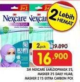 Promo Harga 3M NEXCARE Masker Carbon, Daily Hijab, Earloop 3 pcs - Superindo