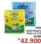 Promo Harga OTO Adult Diapers Pants L4, XL3  - Alfamidi
