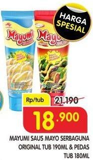 Promo Harga MAYUMI Mayonnaise Original, Pedas 180 gr - Superindo