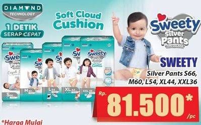 Promo Harga Sweety Silver Pants M60, S66, XL44, XXL36, L54 36 pcs - Hari Hari