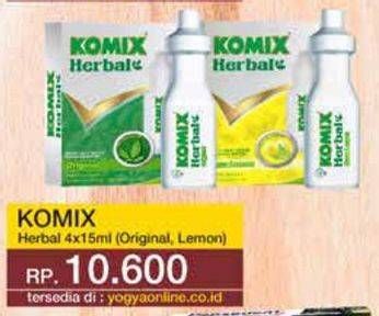 Promo Harga Komix Herbal Obat Batuk Original, Lemon per 4 sachet 15 ml - Yogya