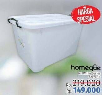 Promo Harga HOMEQUE Mr. White Series Container 82 ltr - LotteMart