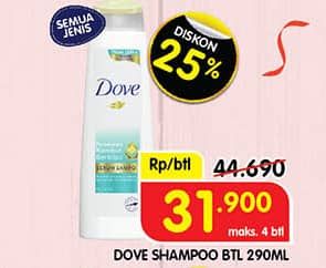 Promo Harga Dove Serum Sampo All Variants 290 ml - Superindo