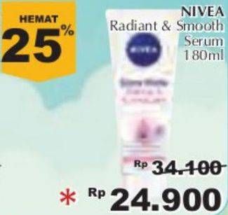 Promo Harga NIVEA Body Serum Radiant Smooth 180 ml - Giant