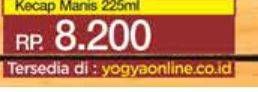 Promo Harga Sedaap Kecap Manis 225 ml - Yogya